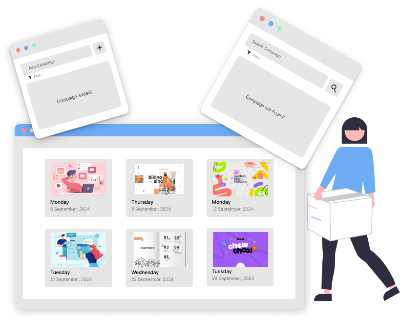 Media Library in Engagyo illustration